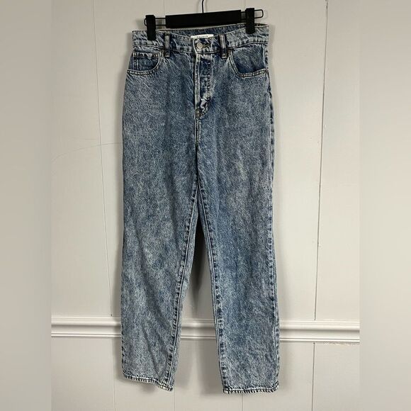 Pacsun Denim High Rise Straight Leg Acid Wash Jeans Button Fly Size 25 - Picture 2 of 8